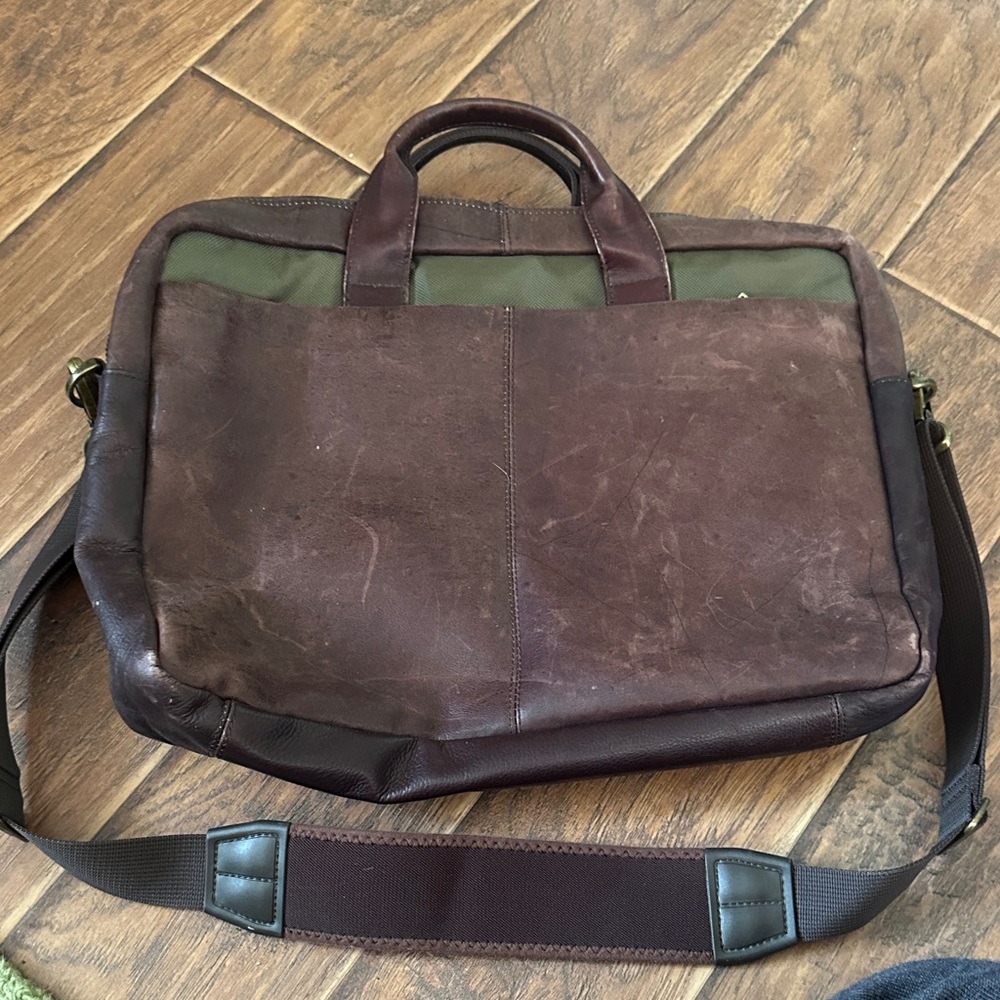Wilsons Leather Brown and Olive Men's Briefcase
